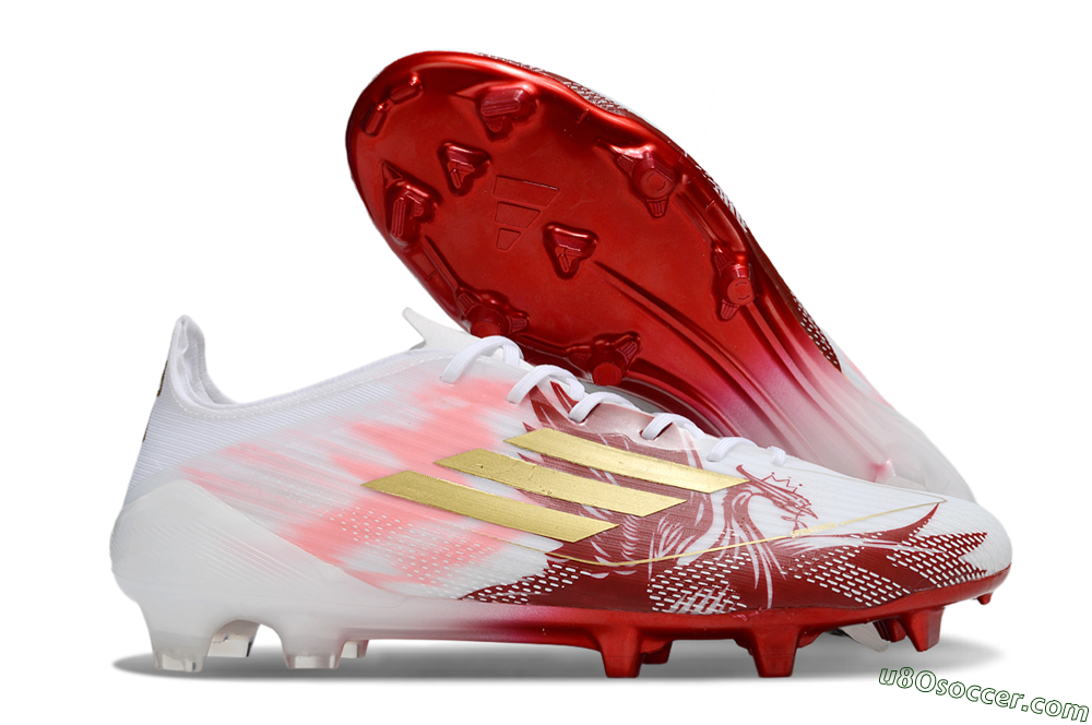 Adidas F50 Elite FG Firm Ground Soccer Cleats - White/Red/Gold 1