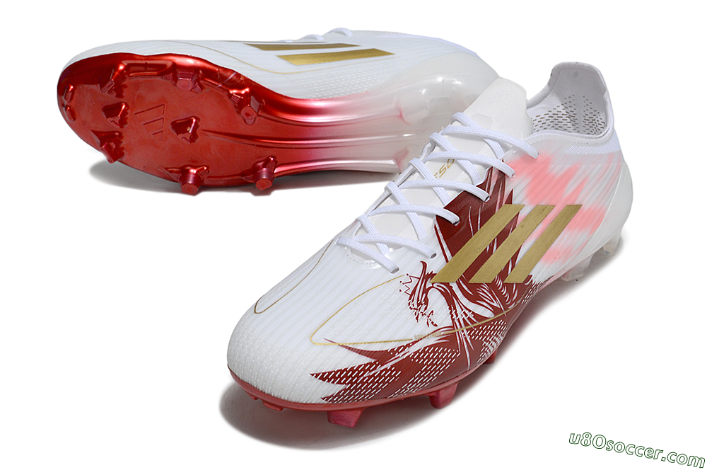 Adidas F50 Elite FG Firm Ground Soccer Cleats - White/Red/Gold 3