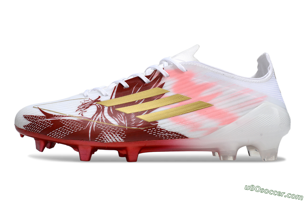 Adidas F50 Elite FG Firm Ground Soccer Cleats - White/Red/Gold 2