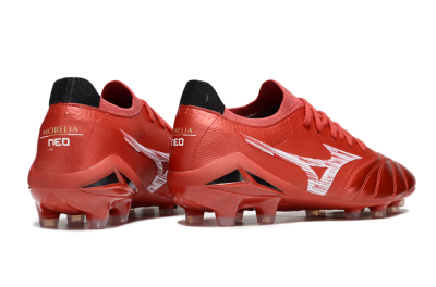 Mizuno Morelia Neo 4 FG Firm Ground Soccer Cleats - Red/White/Black