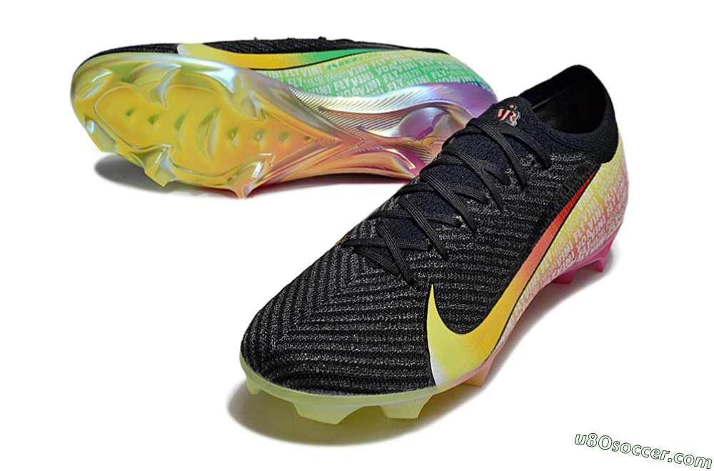 Nike Air Zoom Mercurial Vapor 16 Elite FG Firm Ground Soccer Cleats - Black/Red/Yellow 3