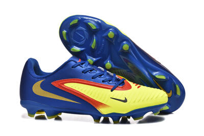 Nike Phantom 6 Elite Low FG Firm Ground Soccer Cleats - Yellow/Blue/Gold