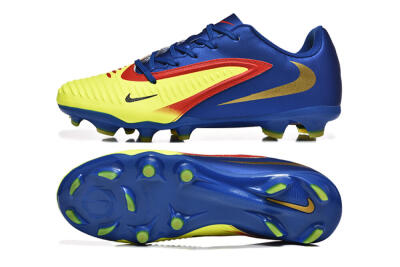 Nike Phantom 6 Elite Low FG Firm Ground Soccer Cleats - Yellow/Blue/Gold