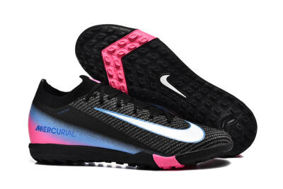 Nike Air Zoom Mercurial Vapor 15 Elite TF Artificial Turf Soccer Shoes - Black/White/Blue/Pink