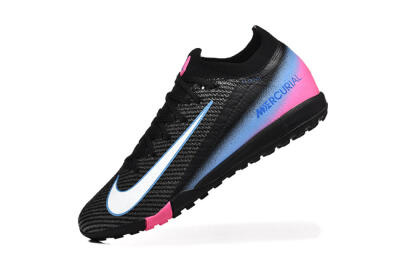 Nike Air Zoom Mercurial Vapor 15 Elite TF Artificial Turf Soccer Shoes - Black/White/Blue/Pink