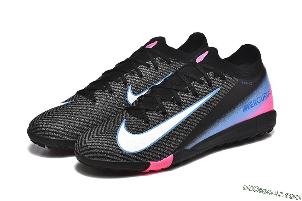 Nike Air Zoom Mercurial Vapor 15 Elite TF Artificial Turf Soccer Shoes - Black/White/Blue/Pink 5