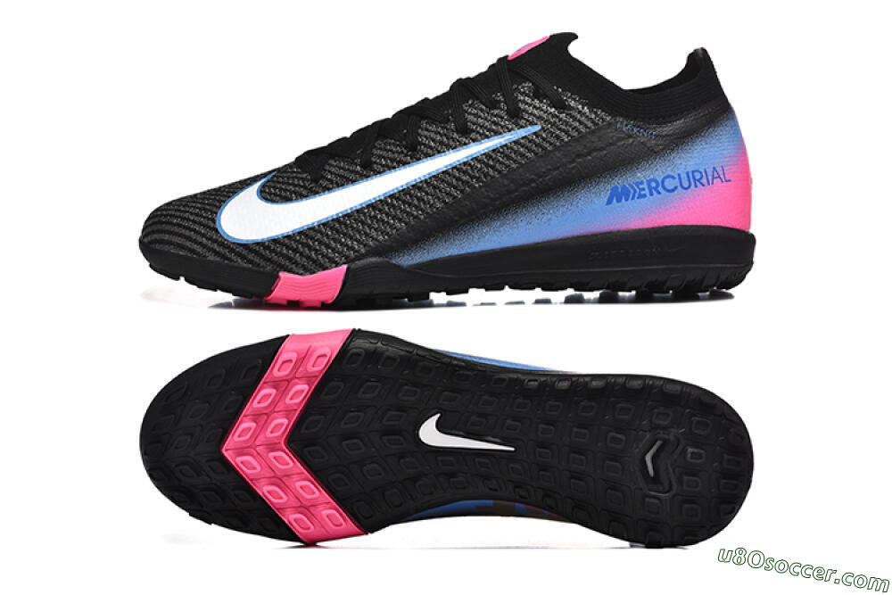 Nike Air Zoom Mercurial Vapor 15 Elite TF Artificial Turf Soccer Shoes - Black/White/Blue/Pink 0