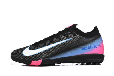 Nike Air Zoom Mercurial Vapor 15 Elite TF Artificial Turf Soccer Shoes - Black/White/Blue/Pink