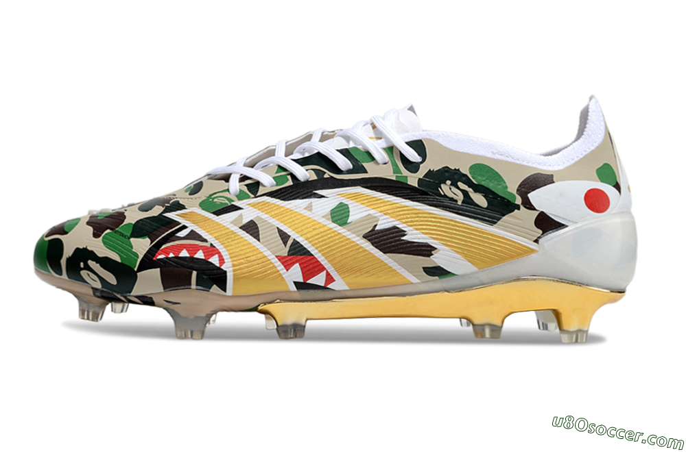 Adidas Predator 25 Elite FG Firm Ground Soccer Cleats - Camo/White/Gold 2