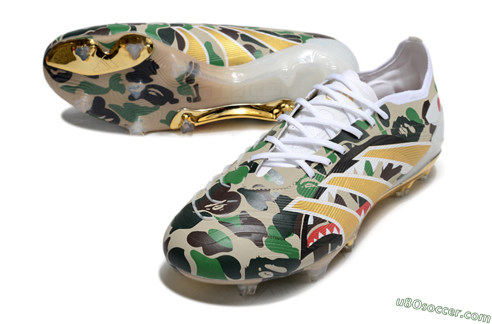 Adidas Predator 25 Elite FG Firm Ground Soccer Cleats - Camo/White/Gold 3