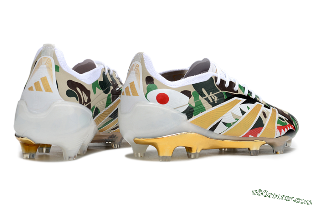 Adidas Predator 25 Elite FG Firm Ground Soccer Cleats - Camo/White/Gold 6