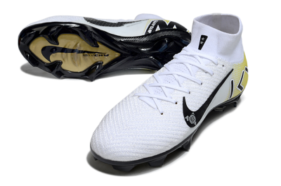 KM x Nike Air Zoom Mercurial Superfly 10 Elite FG Firm Ground Soccer Cleats - White/Black/Yellow