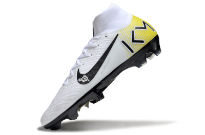 KM x Nike Air Zoom Mercurial Superfly 10 Elite FG Firm Ground Soccer Cleats - White/Black/Yellow