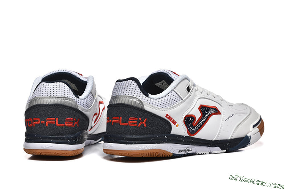 Joma Top Flex IC Indoor & Futsal Soccer Shoes - White/Red/Black 9
