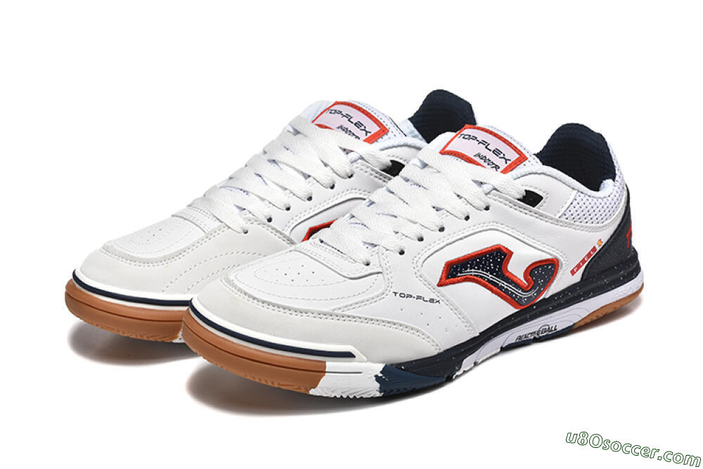 Joma Top Flex IC Indoor & Futsal Soccer Shoes - White/Red/Black 5