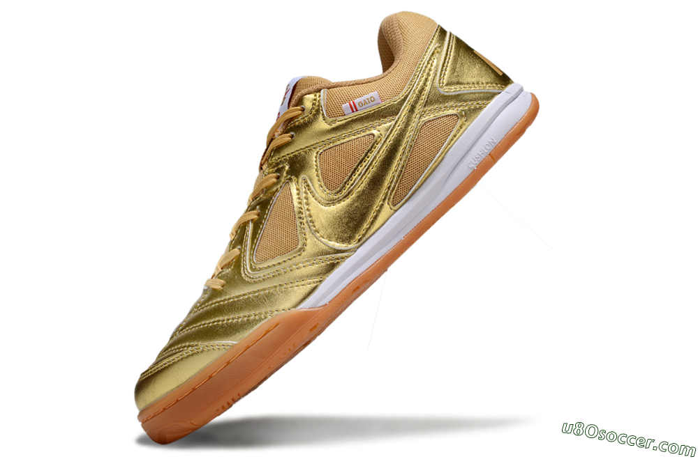 Supreme x Nike SB Gato IC Indoor & Futsal Soccer Shoes - Gold/White/Brown 5