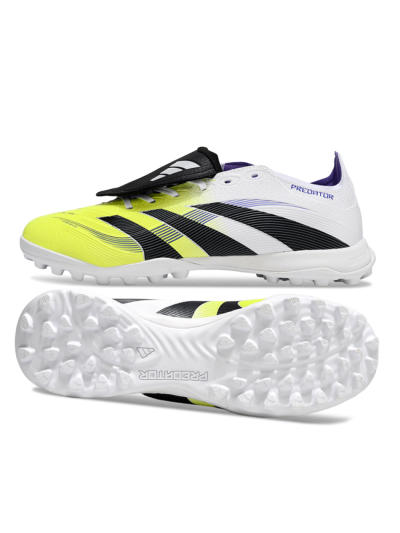 Adidas Predator 25 Elite Foldover Tongue TF Artificial Turf Soccer Shoes - Yellow/Black/White