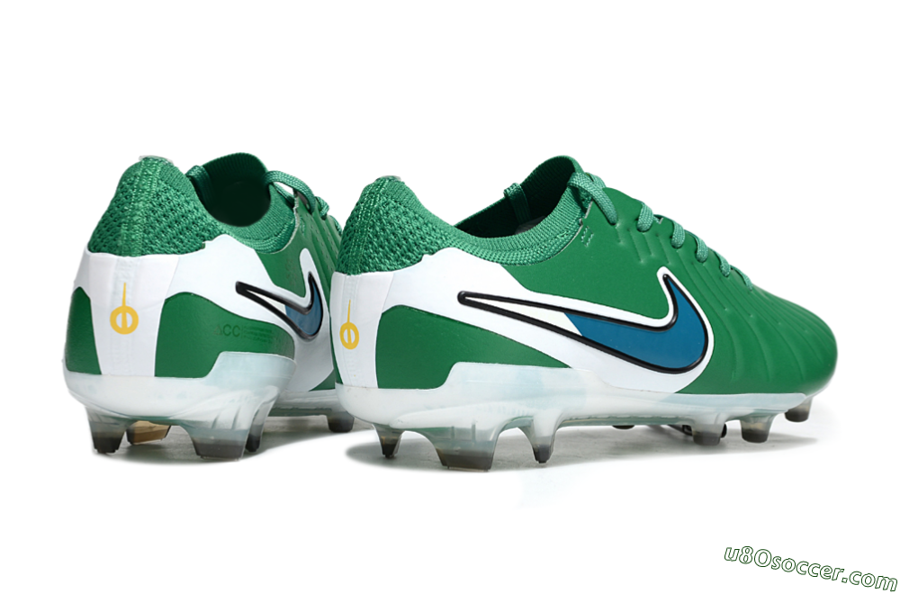 Nike Tiempo Legend 10 Elite FG Firm Ground Soccer Cleats - Green/Blue/White 6