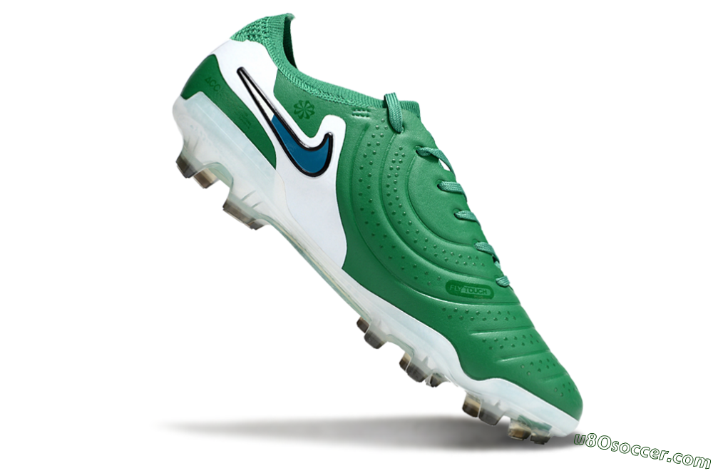 Nike Tiempo Legend 10 Elite FG Firm Ground Soccer Cleats - Green/Blue/White 4