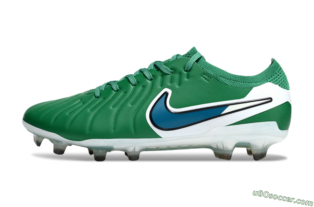 Nike Tiempo Legend 10 Elite FG Firm Ground Soccer Cleats - Green/Blue/White 2