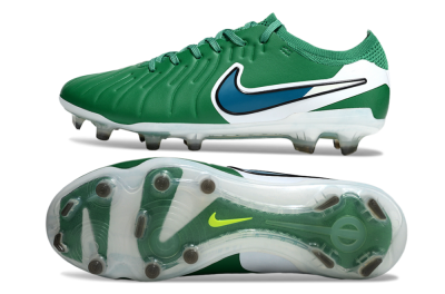 Nike Tiempo Legend 10 Elite FG Firm Ground Soccer Cleats - Green/Blue/White