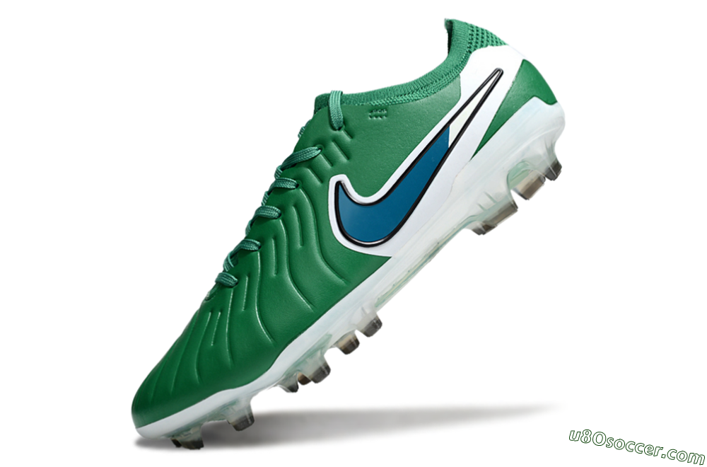 Nike Tiempo Legend 10 Elite FG Firm Ground Soccer Cleats - Green/Blue/White 5