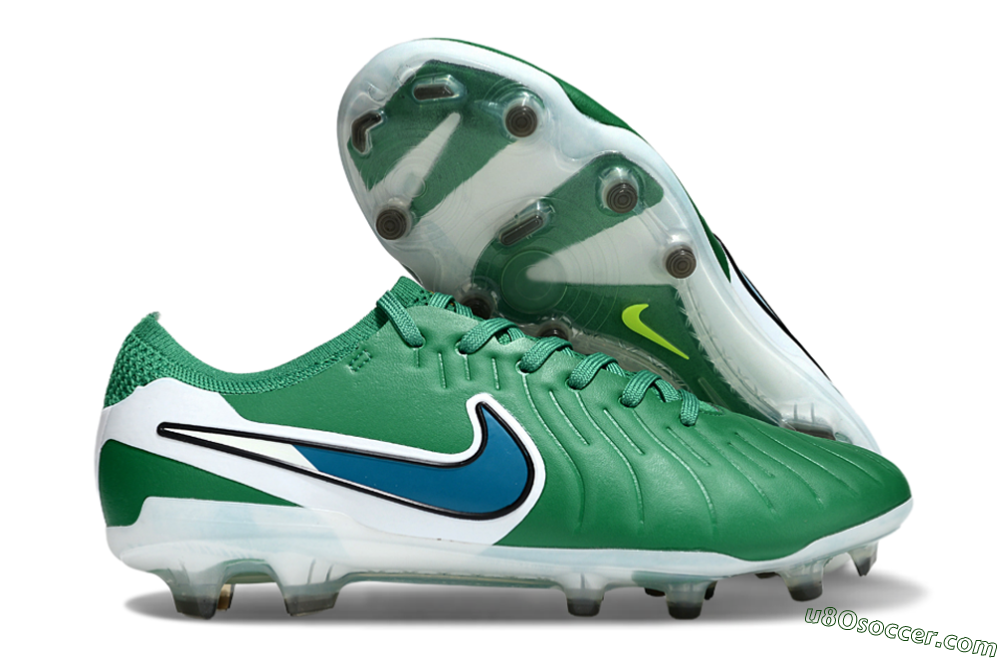 Nike Tiempo Legend 10 Elite FG Firm Ground Soccer Cleats - Green/Blue/White 1