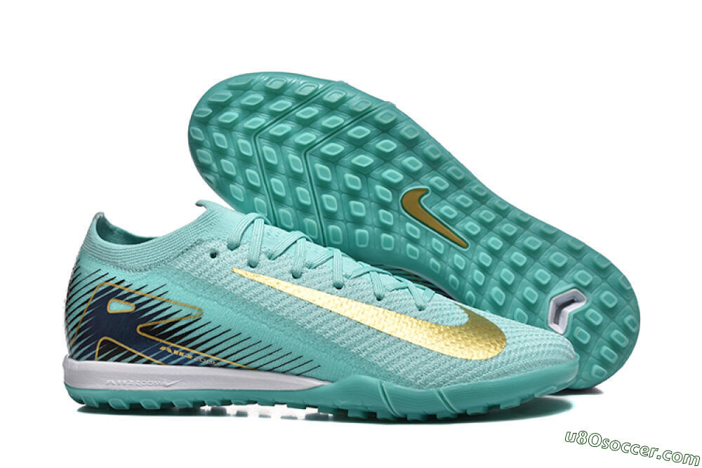 Nike Air Zoom Mercurial Vapor 16 Elite TF Artificial Turf Soccer Shoes - Jade/Gold/Black 1