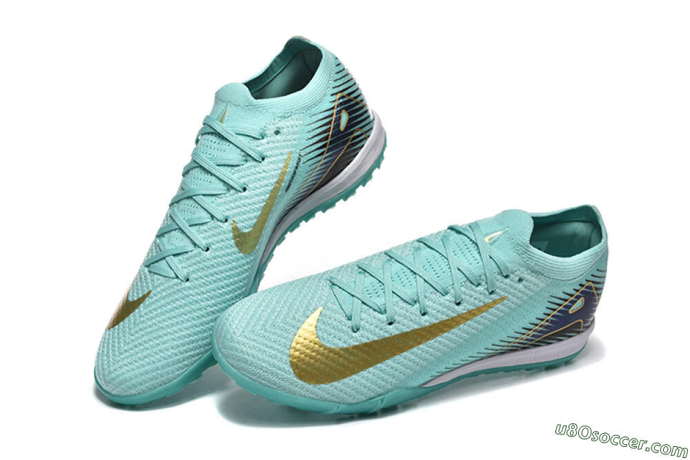 Nike Air Zoom Mercurial Vapor 16 Elite TF Artificial Turf Soccer Shoes - Jade/Gold/Black 6