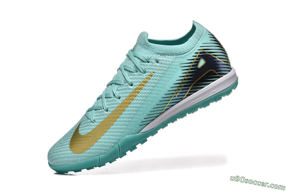 Nike Air Zoom Mercurial Vapor 16 Elite TF Artificial Turf Soccer Shoes - Jade/Gold/Black 8