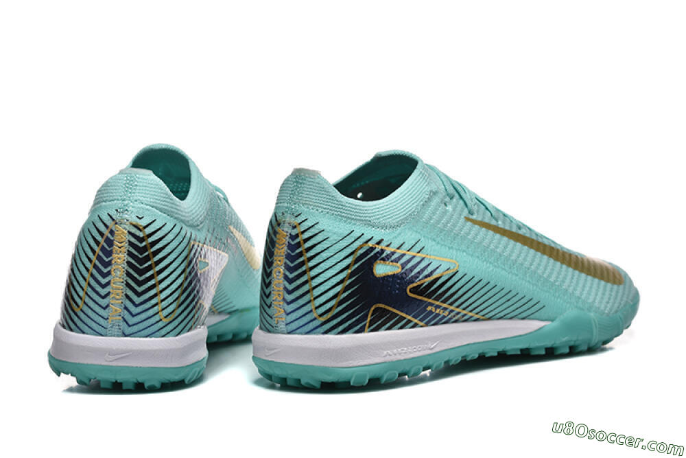 Nike Air Zoom Mercurial Vapor 16 Elite TF Artificial Turf Soccer Shoes - Jade/Gold/Black 9