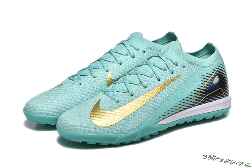 Nike Air Zoom Mercurial Vapor 16 Elite TF Artificial Turf Soccer Shoes - Jade/Gold/Black 5
