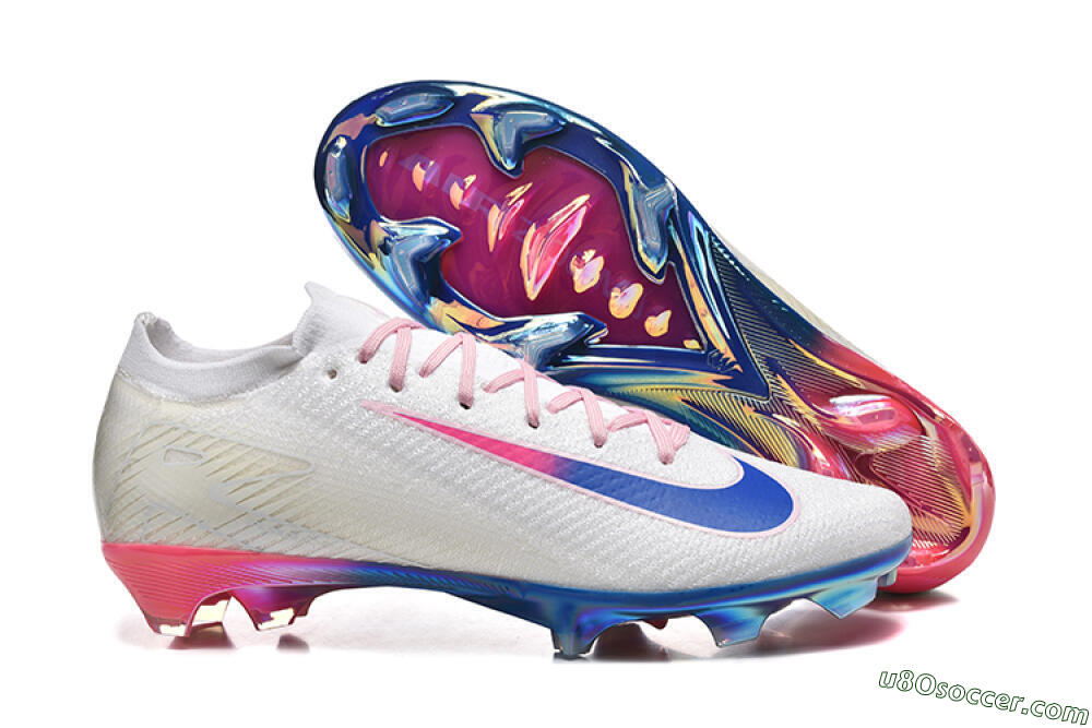 Nike Air Zoom Mercurial Vapor 16 Elite FG Firm Ground Soccer Cleats - White/Blue/Pink 1