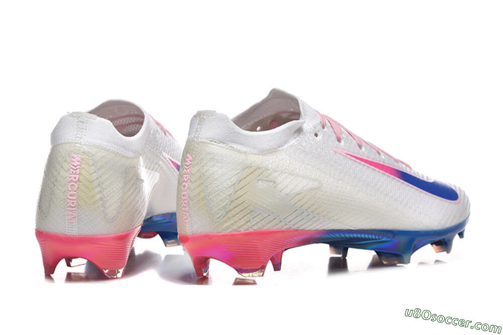 Nike Air Zoom Mercurial Vapor 16 Elite FG Firm Ground Soccer Cleats - White/Blue/Pink 9