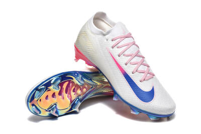 Nike Air Zoom Mercurial Vapor 16 Elite FG Firm Ground Soccer Cleats - White/Blue/Pink
