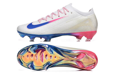 Nike Air Zoom Mercurial Vapor 16 Elite FG Firm Ground Soccer Cleats - White/Blue/Pink