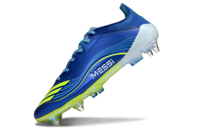 Messi x Adidas F50 Elite SG Soft Ground Soccer Cleats - Blue/Yellow/White