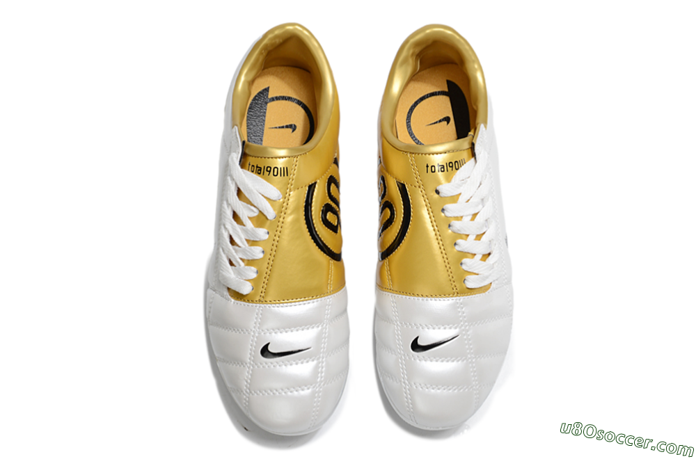 Nike Air Zoom Total 90 III FG Firm Ground Soccer Cleats - White/Black/Gold 4