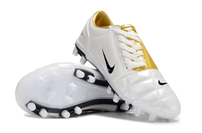 Nike Air Zoom Total 90 III FG Firm Ground Soccer Cleats - White/Black/Gold