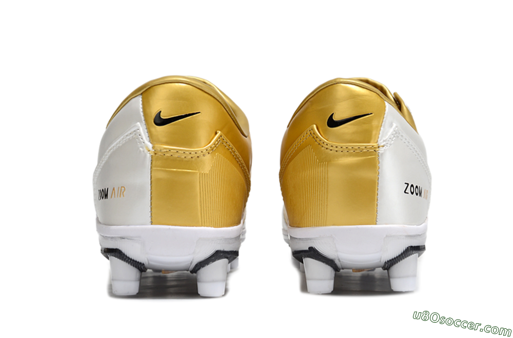Nike Air Zoom Total 90 III FG Firm Ground Soccer Cleats - White/Black/Gold 5