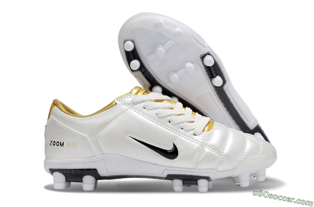 Nike Air Zoom Total 90 III FG Firm Ground Soccer Cleats - White/Black/Gold 1