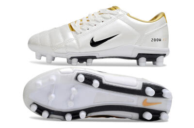 Nike Air Zoom Total 90 III FG Firm Ground Soccer Cleats - White/Black/Gold