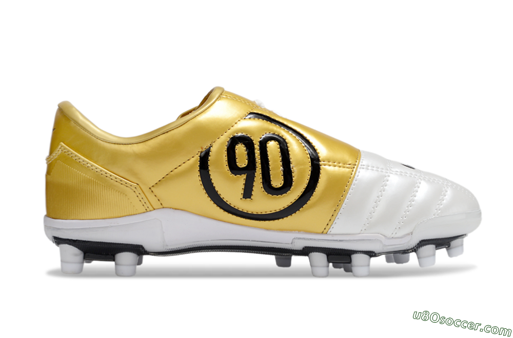Nike Air Zoom Total 90 III FG Firm Ground Soccer Cleats - White/Black/Gold 7