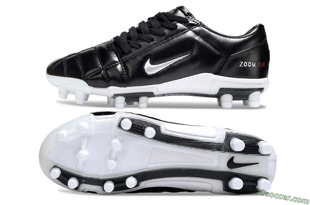 Nike Air Zoom Total 90 III FG Firm Ground Soccer Cleats - Black/Silver/White 0
