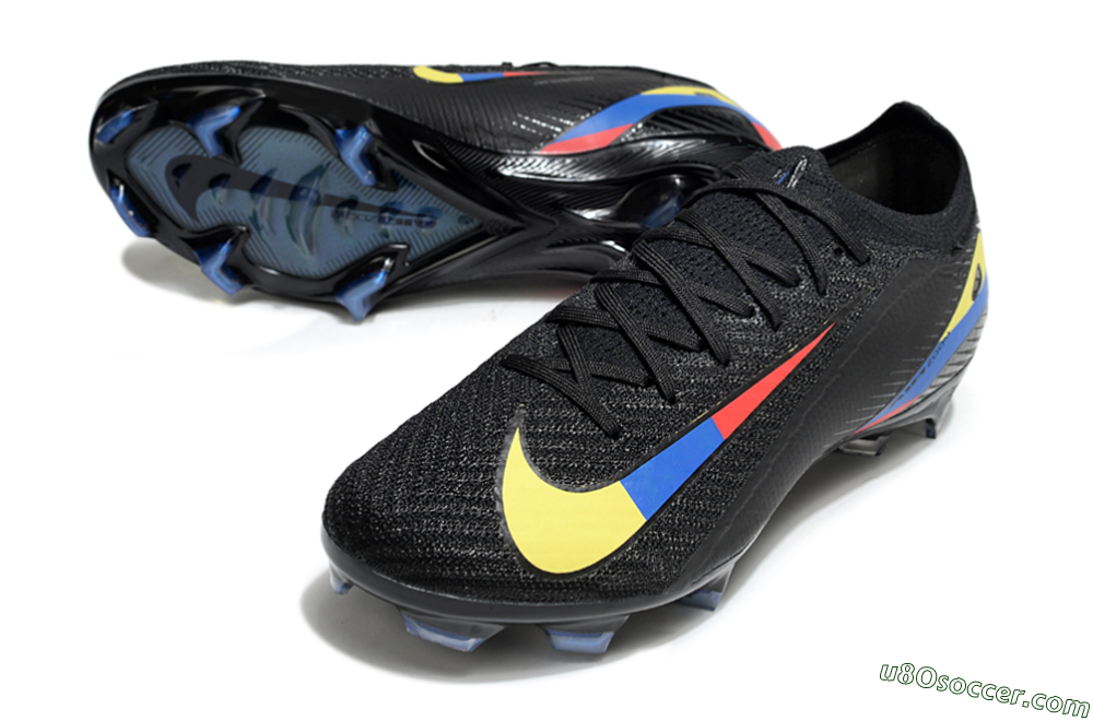 Nike Air Zoom Mercurial Vapor 16 Elite FG Firm Ground Soccer Cleats - Black/Yellow/Blue/Red 3