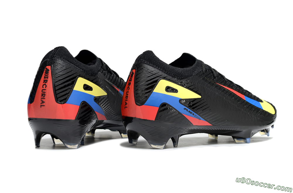 Nike Air Zoom Mercurial Vapor 16 Elite FG Firm Ground Soccer Cleats - Black/Yellow/Blue/Red 6