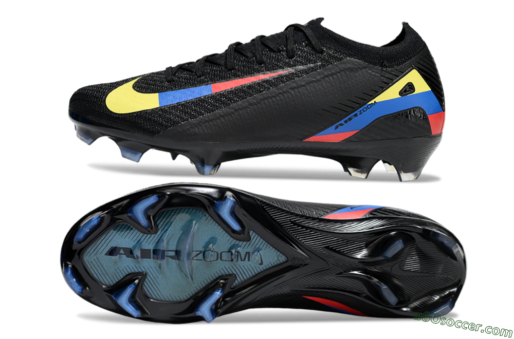 Nike Air Zoom Mercurial Vapor 16 Elite FG Firm Ground Soccer Cleats - Black/Yellow/Blue/Red 0