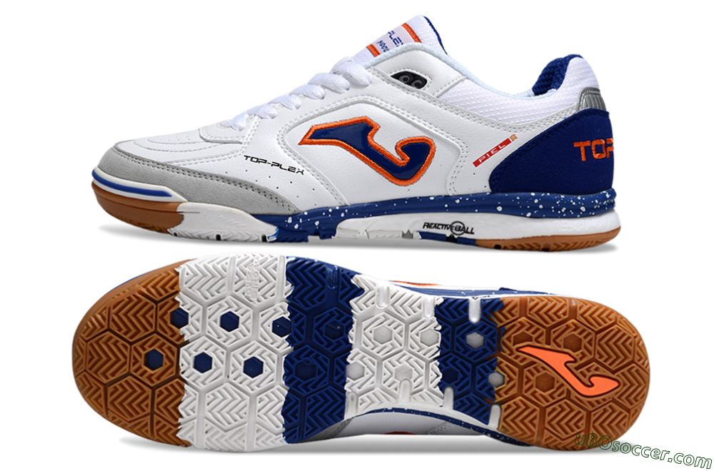 Joma Top Flex IC Indoor & Futsal Soccer Shoes - White/Blue/Red 0