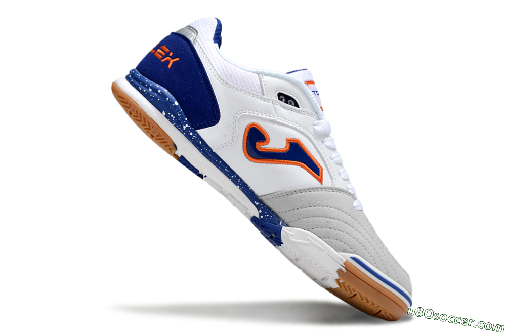 Joma Top Flex IC Indoor & Futsal Soccer Shoes - White/Blue/Red 4