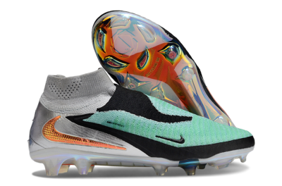Nike Phantom 6 Elite High FG Firm Ground Soccer Cleats - Jade/Black/Silver/Gold